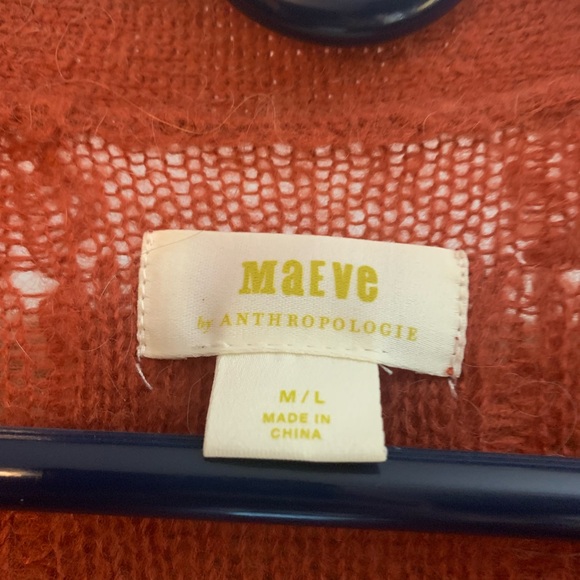 Fluffy orange Maeve by Anthropologie sweater, size M/L - Picture 4 of 5